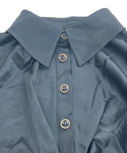 GUESS（ゲス）GUESS (ゲス) ポロカラーブラウス ブラック サイズ:US0の古着・服飾アイテム