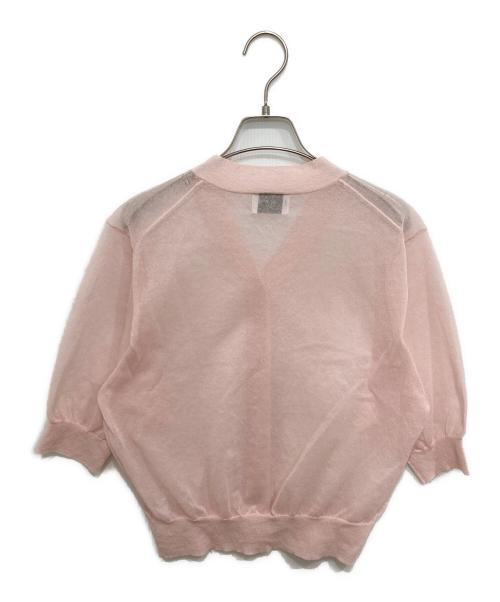 UNITED ARROWS（ユナイテッドアローズ）UNITED ARROWS (ユナイテッドアローズ) シアー Vネック カーディガン ピンク サイズ:FREEの古着・服飾アイテム