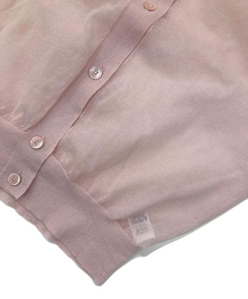 UNITED ARROWS（ユナイテッドアローズ）UNITED ARROWS (ユナイテッドアローズ) シアー Vネック カーディガン ピンク サイズ:FREEの古着・服飾アイテム