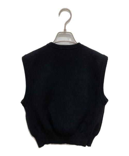 UNITED ARROWS（ユナイテッドアローズ）UNITED ARROWS (ユナイテッドアローズ) 3D フラワーモチーフ ノースリーブ ニットベスト ブラック サイズ:FREEの古着・服飾アイテム