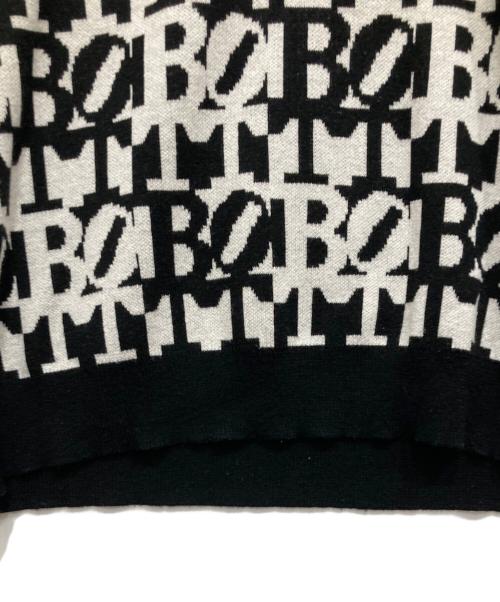 BoTT（ボット）BoTT (ボット) クルーネKK8総柄ニット ブラック サイズ:Lの古着・服飾アイテム