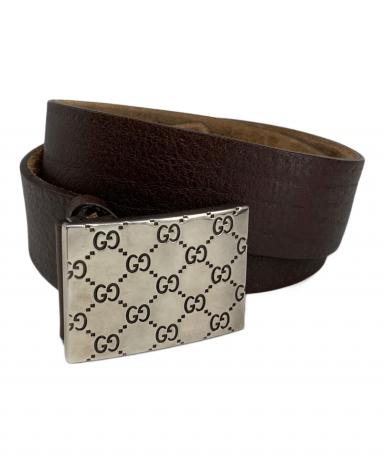 中古・古着通販】GUCCI (グッチ) レザーベルト ブラウン｜ブランド