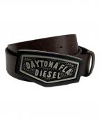 DIESELディーゼル）の古着「ロゴバックルベルト」｜ブラウン