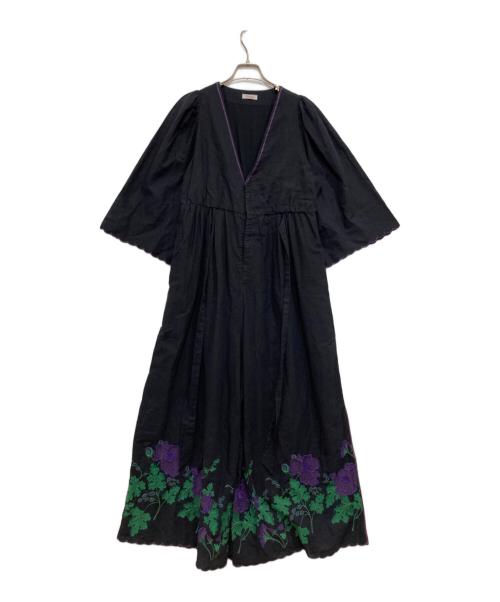 freada（フリーダ）Freada (フリーダ) インドスカラップ刺繍サロペット グレー サイズ:FREEの古着・服飾アイテム