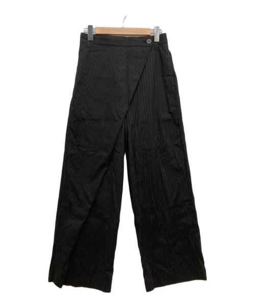 edition（エディション）edition (エディション) リネンストレッチラップスラックス ブラック サイズ:SIZE36の古着・服飾アイテム