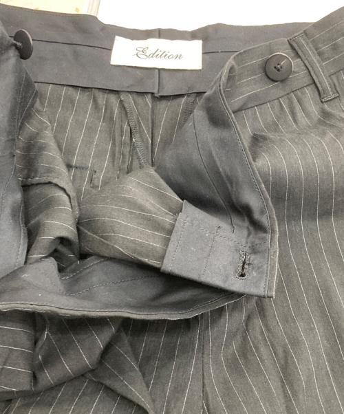 edition（エディション）edition (エディション) リネンストレッチラップスラックス ブラック サイズ:SIZE36の古着・服飾アイテム