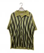 BC ETHICビーシーエシック）の古着「90’s メッシュ切替オープンカラーシャツ」｜カーキ