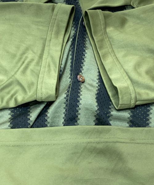 BC ETHIC（ビーシーエシック）BC ETHIC (ビーシーエシック) 90’s メッシュ切替オープンカラーシャツ カーキ サイズ:Lの古着・服飾アイテム