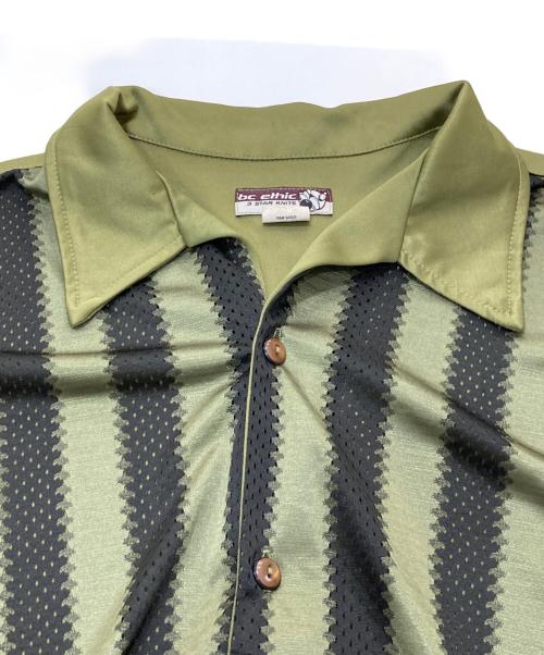 BC ETHIC（ビーシーエシック）BC ETHIC (ビーシーエシック) 90’s メッシュ切替オープンカラーシャツ カーキ サイズ:Lの古着・服飾アイテム