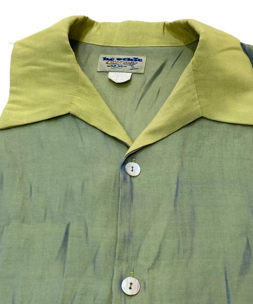 BC ETHIC（ビーシーエシック）BC ETHIC (ビーシーエシック) 80-90's オープンカラーシャイニーシャツ カーキ サイズ:XLの古着・服飾アイテム