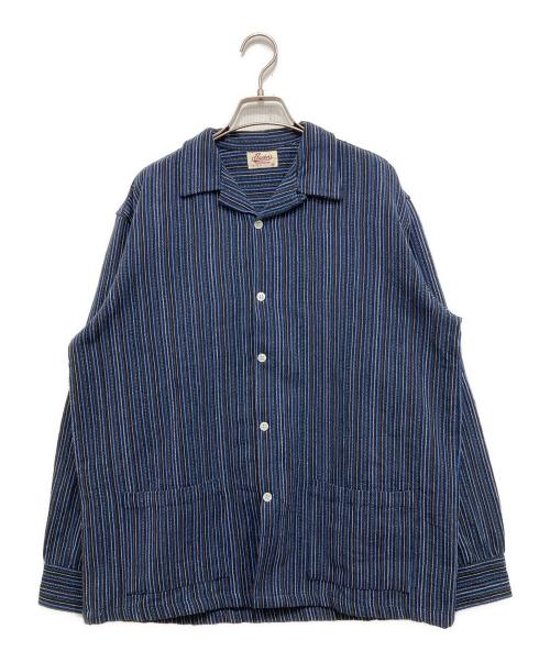 BACKERS（バッカーズ）BACKERS (バッカーズ) マルチストライプシャツ ネイビー サイズ:Mの古着・服飾アイテム