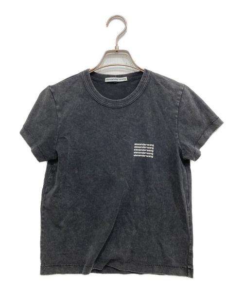 ALEXANDER WANG（アレキサンダー・ワン）ALEXANDER WANG (アレキサンダー・ワン) DTC SHRUKEN TEE WITH REPEAT LOGO T SHIRT ブラック サイズ:XSの古着・服飾アイテム