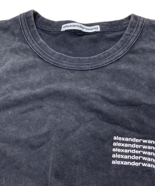 ALEXANDER WANG（アレキサンダー・ワン）ALEXANDER WANG (アレキサンダー・ワン) DTC SHRUKEN TEE WITH REPEAT LOGO T SHIRT ブラック サイズ:XSの古着・服飾アイテム