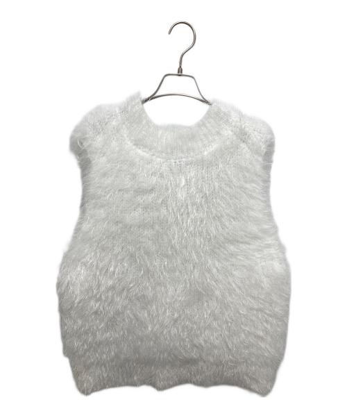 Gypsohila（ジプソフィア）Gypsohila (ジプソフィア) フェザーニットベスト ホワイト サイズ:FREEの古着・服飾アイテム