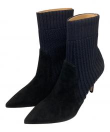 Gianvito Rossi（ジャンヴィト ロッシ）の古着「KATIE85/ニットショートブーツ」｜ブラック