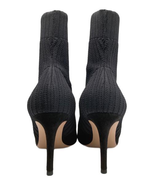 Gianvito Rossi（ジャンヴィト ロッシ）Gianvito Rossi (ジャンヴィト ロッシ) KATIE85/ニットショートブーツ ブラック サイズ:SIZE37の古着・服飾アイテム