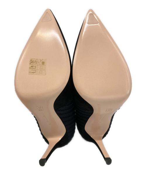 Gianvito Rossi（ジャンヴィト ロッシ）Gianvito Rossi (ジャンヴィト ロッシ) KATIE85/ニットショートブーツ ブラック サイズ:SIZE37の古着・服飾アイテム