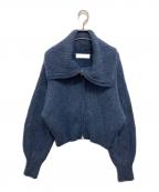 LE CIEL BLEUルシェルブルー）の古着「Shaggy Compact Cardigan/シャギージップカーディガン」｜ネイビー