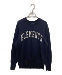 AP STUDIO（エーピーストゥディオ）の古着「ELEMNTSロゴクルーネックニット」｜ネイビー
