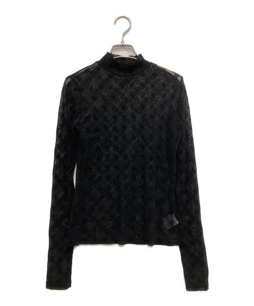 LE CIEL BLEU（ルシェルブルー）LE CIEL BLEU (ルシェルブルー) 長袖シアーカットソー ブラック サイズ:SIZE36の古着・服飾アイテム