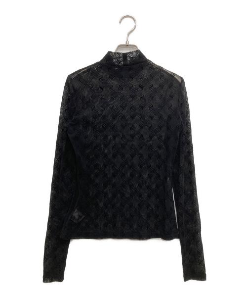 LE CIEL BLEU（ルシェルブルー）LE CIEL BLEU (ルシェルブルー) 長袖シアーカットソー ブラック サイズ:SIZE36の古着・服飾アイテム