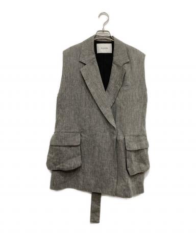 St.cecilia セントセシリア　グレー　サロペット　F 日本製 中古・古着通販】St.cecilia (セントセシリア) リネンジレ グレー