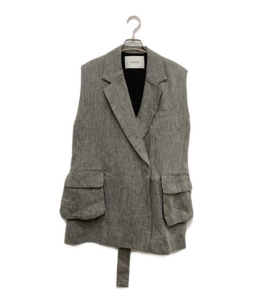St.cecilia（セントセシリア）St.cecilia (セントセシリア) リネンジレ グレー サイズ:FREEの古着・服飾アイテム