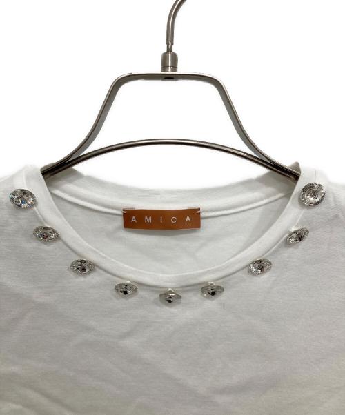 AMICAL（アミカル）AMICAL (アミカル) CRYSTAL TEE /半袖クリスタルTシャツ ホワイト サイズ:FREEの古着・服飾アイテム