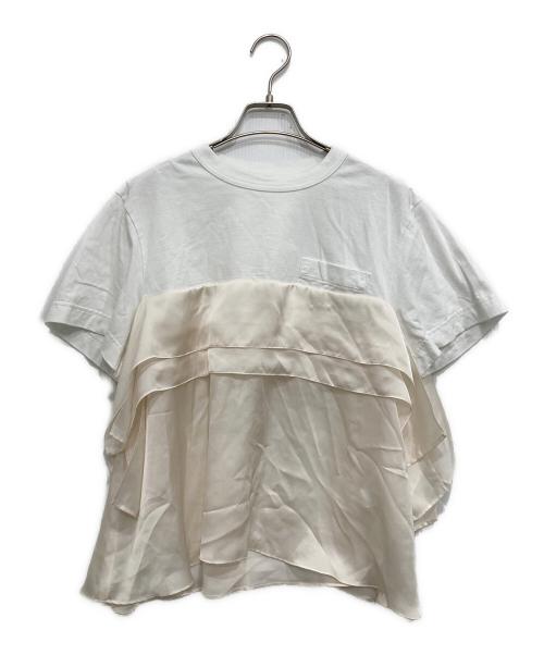 sacai（サカイ）sacai (サカイ) 切替半袖カットソー ホワイト サイズ:SIZE2の古着・服飾アイテム