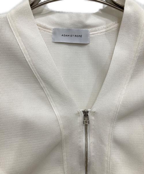 Adam et Rope（アダム エ ロペ）Adam et Rope (アダム エ ロペ) メッシュダンボールカーディガン ホワイト サイズ:Fの古着・服飾アイテム