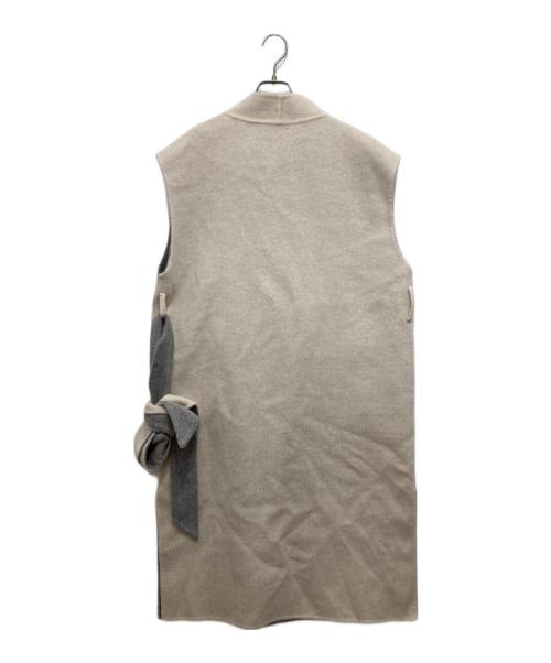 Risley（リズレー）RISLEY (リズレー) リバーシブルウールロングジレ ホワイト×グレー サイズ:FREEの古着・服飾アイテム