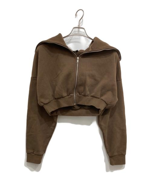 entire studios（エンタイアスタジオ）ENTIRE STUDIOS (エンタイアスタジオ) CROPPED FULL ZIP ブラウン サイズ:XXSの古着・服飾アイテム