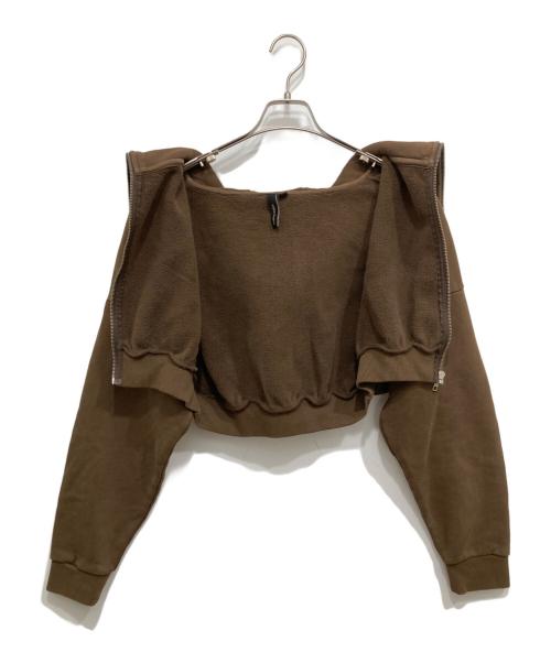 entire studios（エンタイアスタジオ）ENTIRE STUDIOS (エンタイアスタジオ) CROPPED FULL ZIP ブラウン サイズ:XXSの古着・服飾アイテム