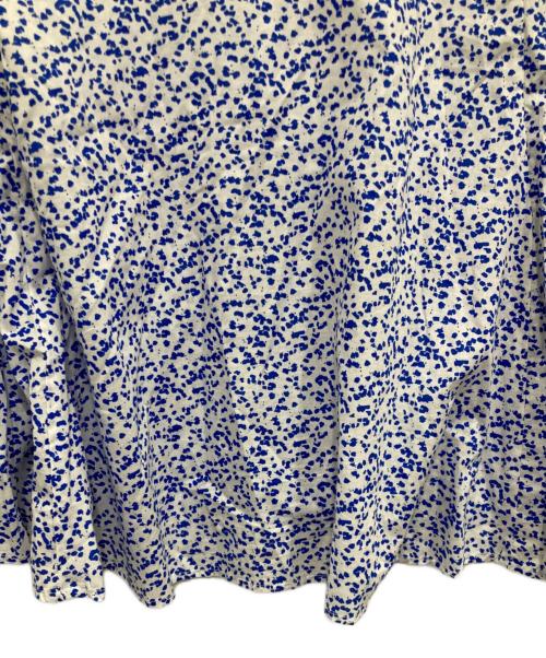 mizuiro-ind（ミズイロインド）mizuiro-ind (ミズイロインド) print flare short shirts ホワイト×ブルー サイズ:表記なしの古着・服飾アイテム
