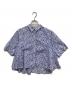 mizuiro-ind（ミズイロインド）の古着「print flare short shirts」｜ホワイト×ブルー