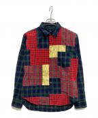 COMME des GARCONS HOMME PLUSコムデギャルソンオムプリュス）の古着「パッチワークチェックシャツ」｜マルチカラー