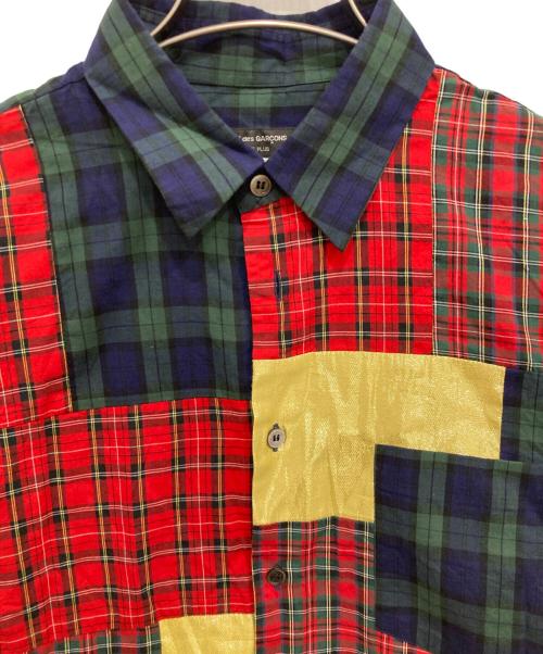 COMME des GARCONS HOMME PLUS（コムデギャルソンオムプリュス）COMME des GARCONS HOMME PLUS (コムデギャルソンオムプリュス) パッチワークチェックシャツ マルチカラー サイズ:XSの古着・服飾アイテム