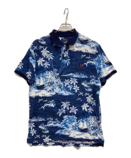 POLO RALPH LAUREN（ポロ・ラルフローレン）POLO RALPH LAUREN (ポロ・ラルフローレン) アロハ柄ポロシャツ ブルー サイズ:Lの古着・服飾アイテム