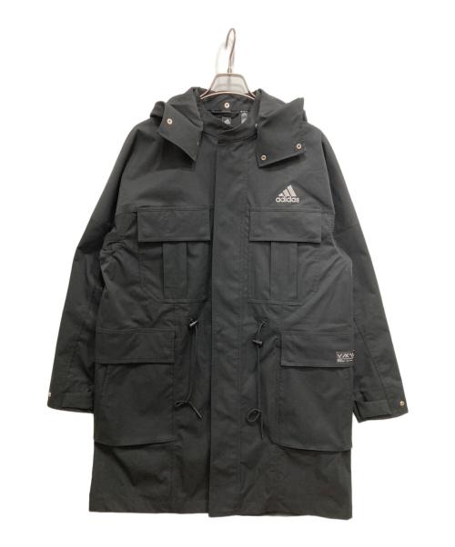 adidas（アディダス）adidas (アディダス) PRSVE ツイル ロングコート ブラック サイズ:Mの古着・服飾アイテム