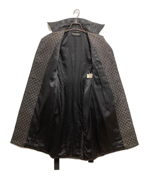 DOLCE & GABBANA（ドルチェ＆ガッバーナ）DOLCE & GABBANA (ドルチェ＆ガッバーナ) エンボスジャガードコート ブラック サイズ:36の古着・服飾アイテム