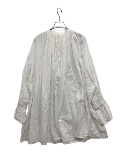BEARDSLEY（ビアズリー）BEARDSLEY (ビアズリー) 配色ステッチカディシャツ ホワイト サイズ:FREEの古着・服飾アイテム