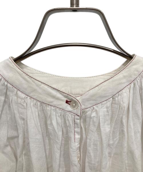 BEARDSLEY（ビアズリー）BEARDSLEY (ビアズリー) 配色ステッチカディシャツ ホワイト サイズ:FREEの古着・服飾アイテム