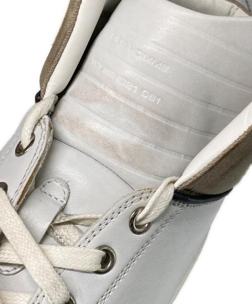 DIOR HOMME（ディオール オム）Dior Homme (ディオール オム) HT CALFSKIN / CANVAS ハイカットスニーカー ホワイト×ベージュ サイズ:26.5cmの古着・服飾アイテム