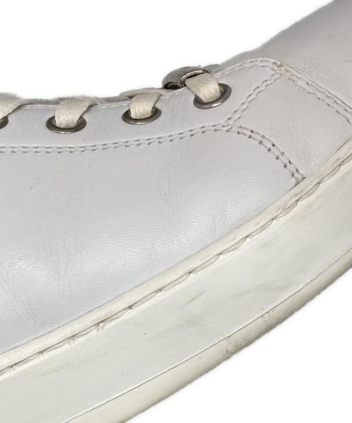 DIOR HOMME（ディオール オム）Dior Homme (ディオール オム) HT CALFSKIN / CANVAS ハイカットスニーカー ホワイト×ベージュ サイズ:26.5cmの古着・服飾アイテム
