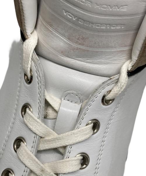 DIOR HOMME（ディオール オム）Dior Homme (ディオール オム) HT CALFSKIN / CANVAS ハイカットスニーカー ホワイト×ベージュ サイズ:26.5cmの古着・服飾アイテム