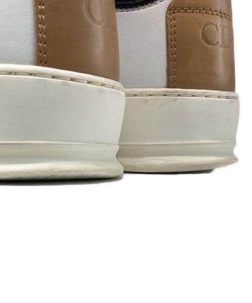 DIOR HOMME（ディオール オム）Dior Homme (ディオール オム) HT CALFSKIN / CANVAS ハイカットスニーカー ホワイト×ベージュ サイズ:26.5cmの古着・服飾アイテム