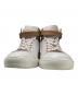 Dior Homme (ディオール オム) HT CALFSKIN / CANVAS ハイカットスニーカー ホワイト×ベージュ サイズ:26.5cm：40000円