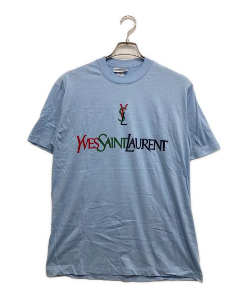 Yves Saint Laurent（イヴサンローラン）Yves Saint Laurent (イヴサンローラン) 90’sロゴプリントTシャツ スカイブルー サイズ:不明の古着・服飾アイテム