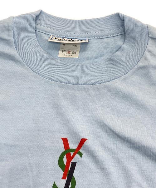 Yves Saint Laurent（イヴサンローラン）Yves Saint Laurent (イヴサンローラン) 90’sロゴプリントTシャツ スカイブルー サイズ:不明の古着・服飾アイテム
