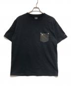SCHOTT BROS.ショットブロス）の古着「LEATHER POCKET T」｜ブラック